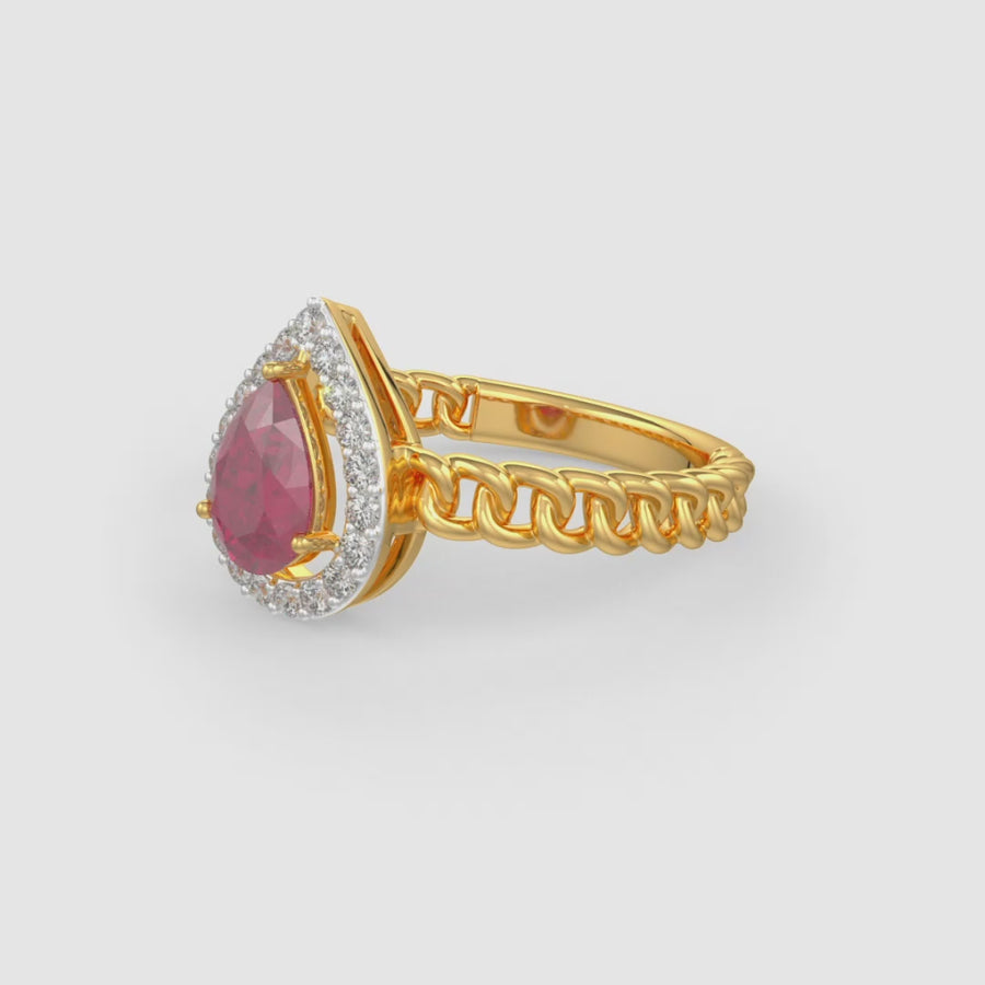 Ruby Teardrop Ring