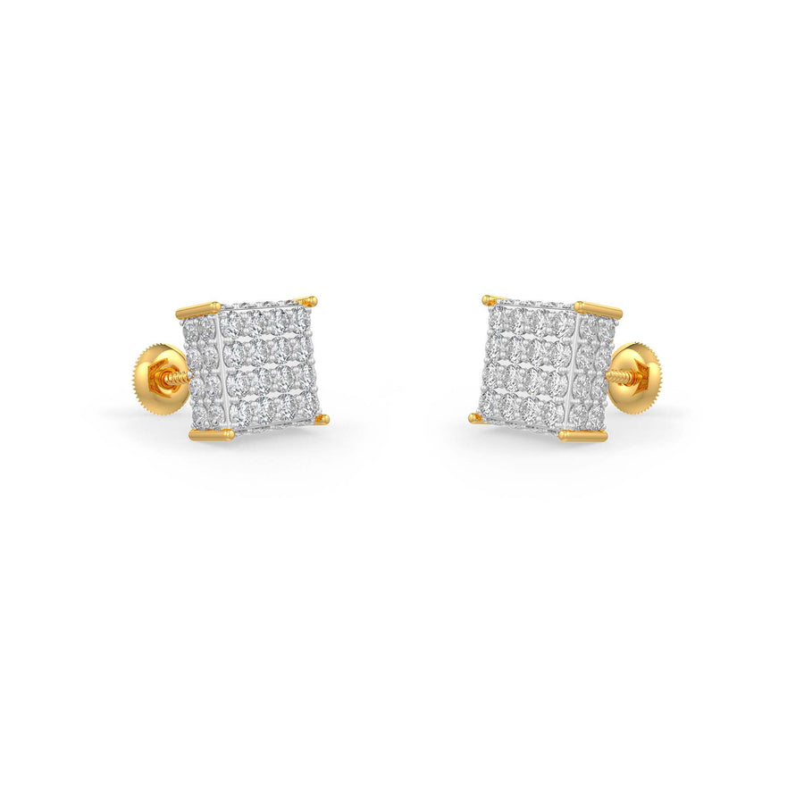 Diamond Square Pave Earrings