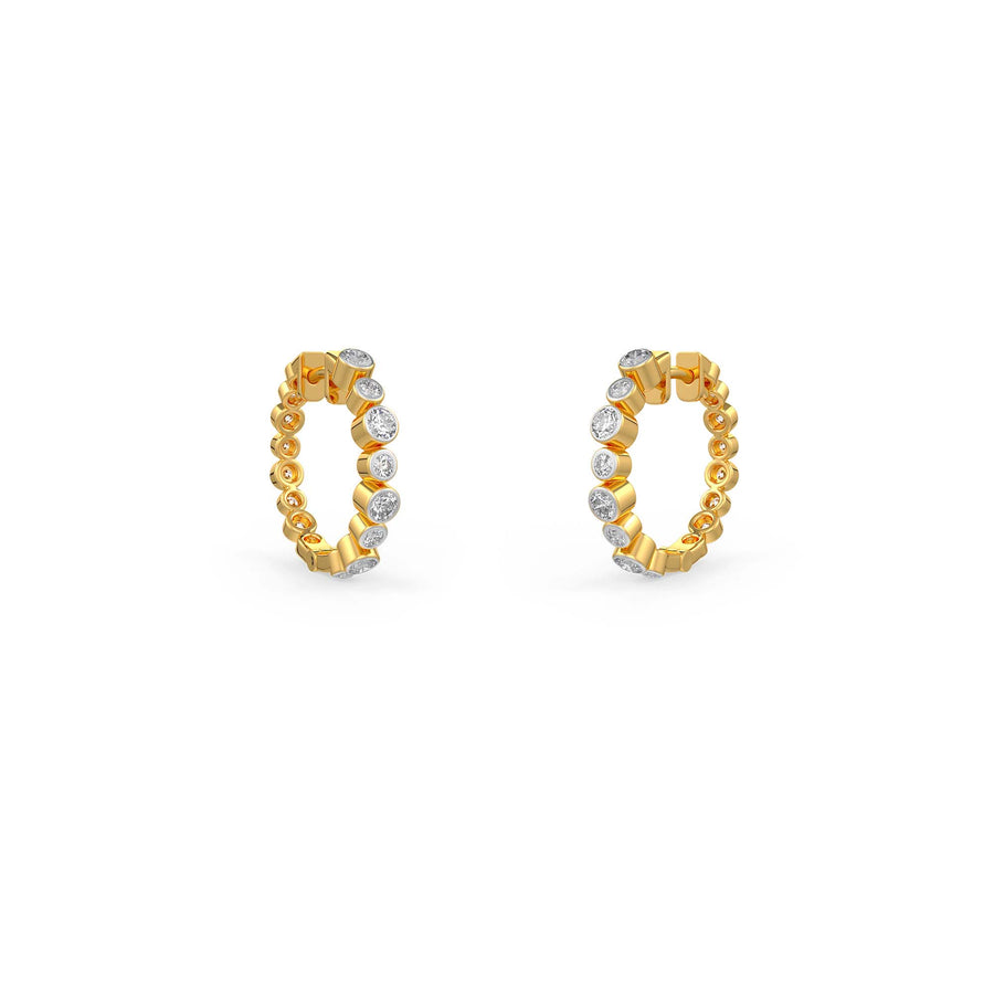 Diamond Bezel Hoops