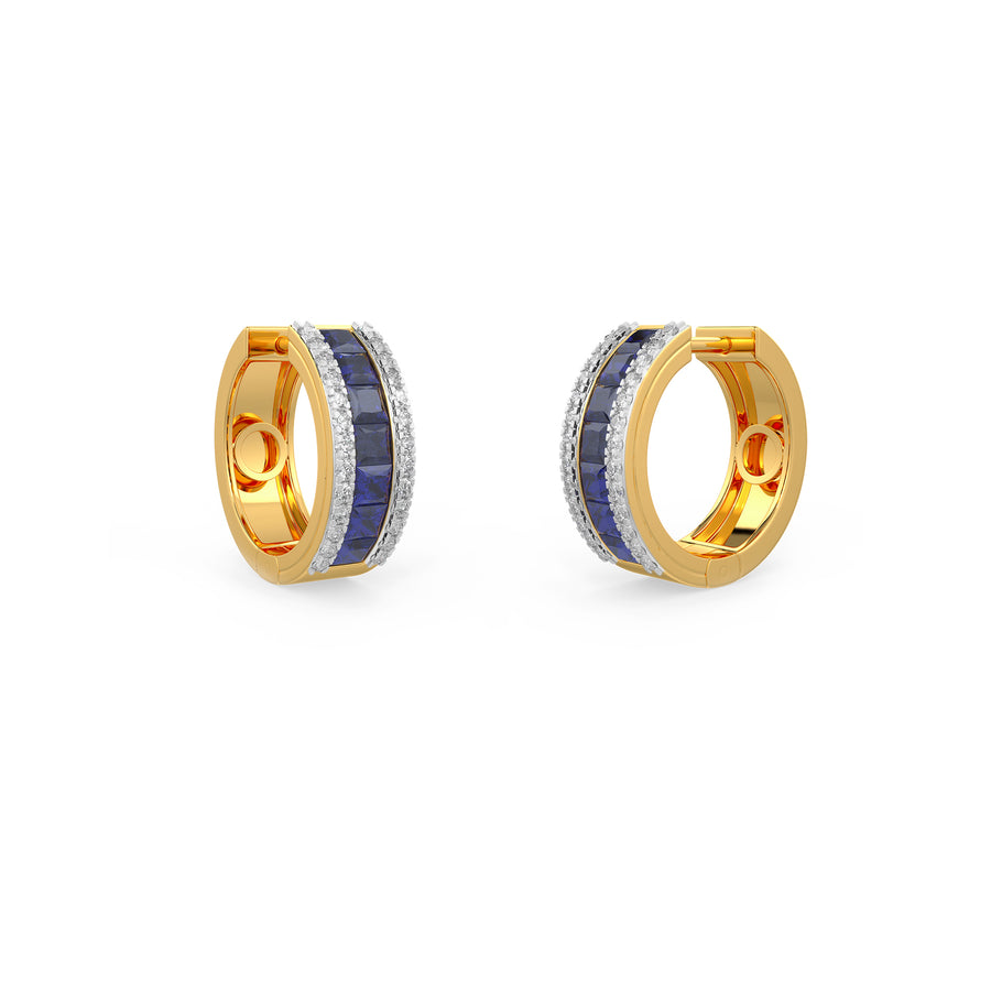 Princess Blue Sapphire Hoops