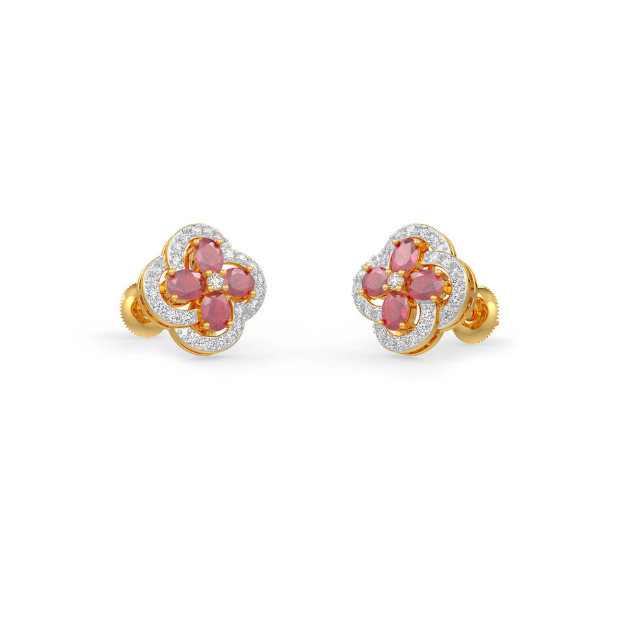 Ruby Flora Earrings