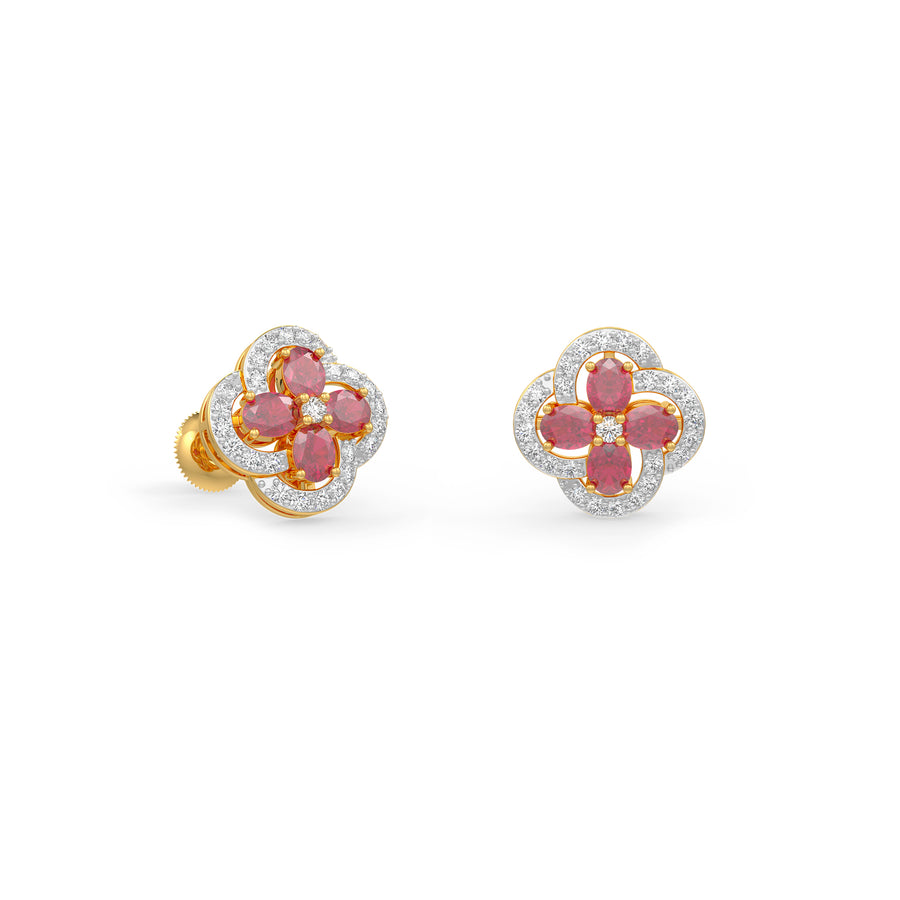 Ruby Flora Earrings