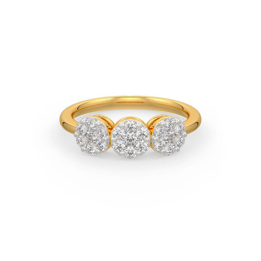 Diamond Circles Cluster Ring