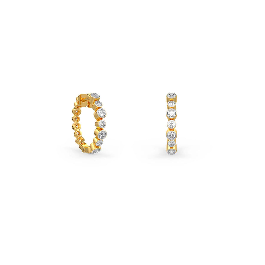 Diamond Bezel Hoops