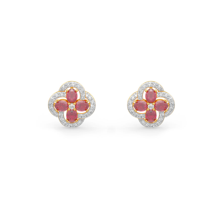 Ruby Flora Earrings