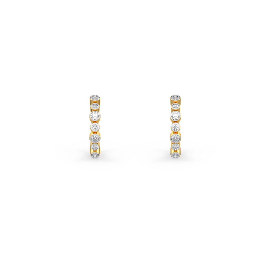 Diamond Bezel Hoops