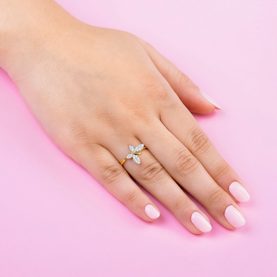 Beaming Butterfly Ring