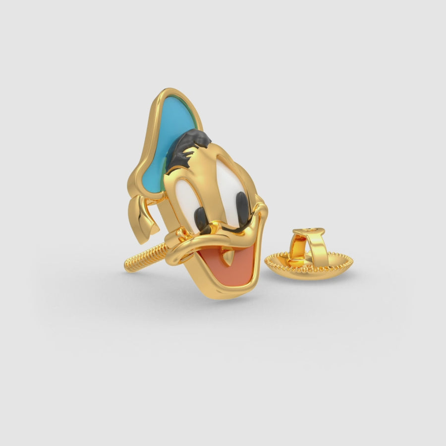 Disney Donald Duck Gold Earrings