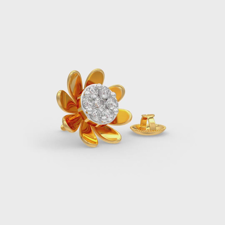 Sunflower Pave Earrings