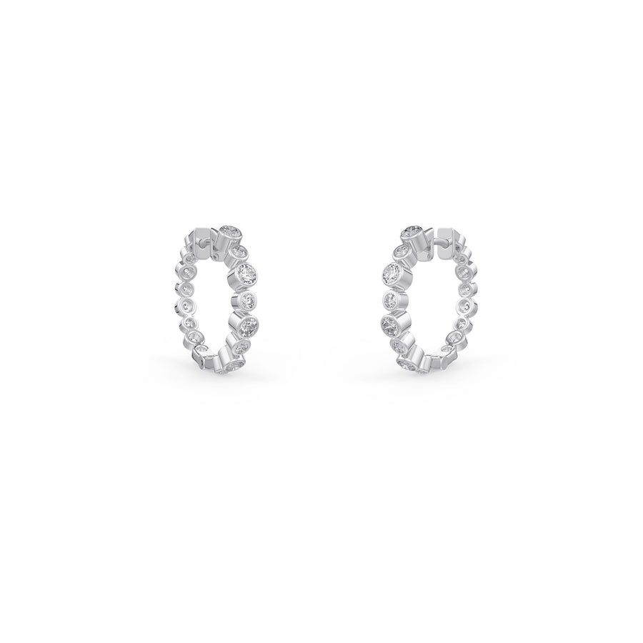 Diamond Bezel Hoops