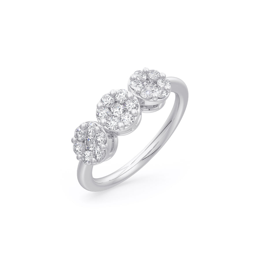 Diamond Circles Cluster Ring