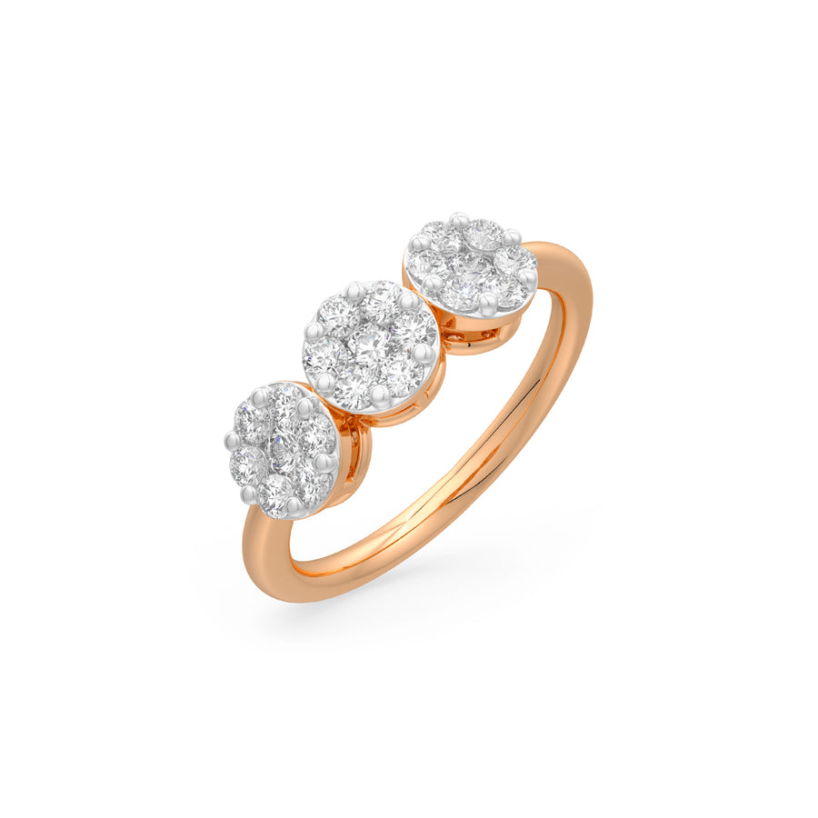 Diamond Circles Cluster Ring