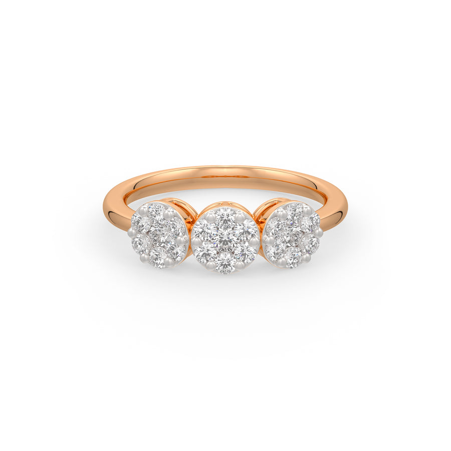 Diamond Circles Cluster Ring