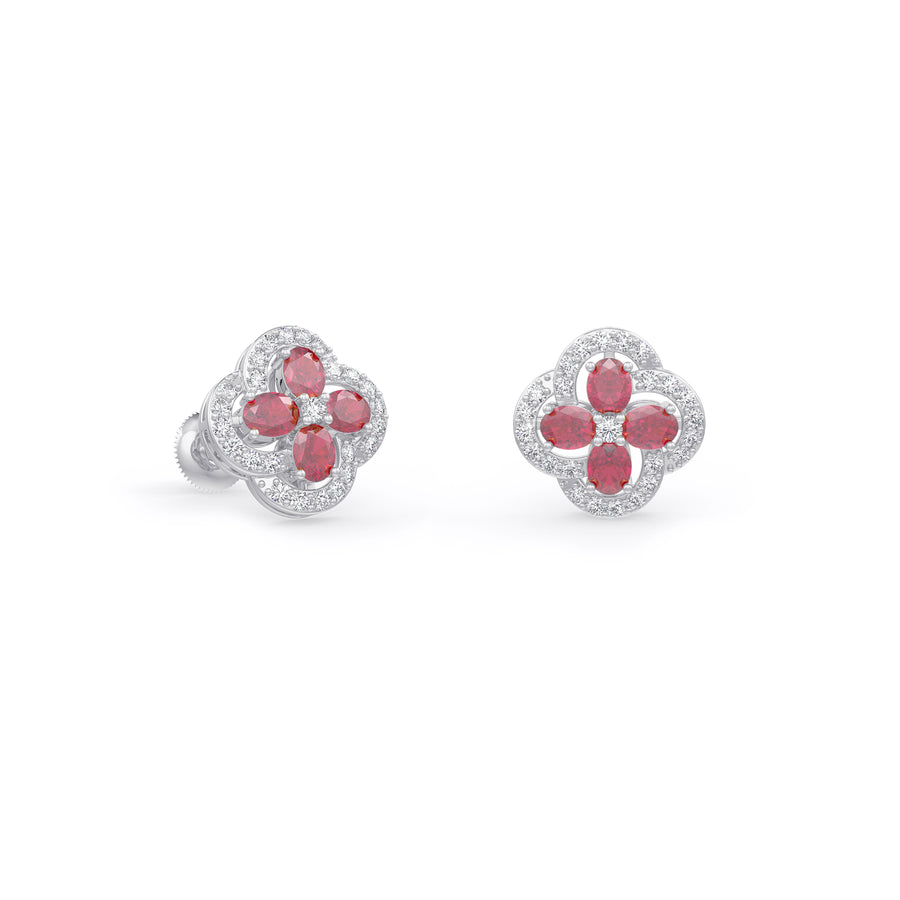 Ruby Flora Earrings