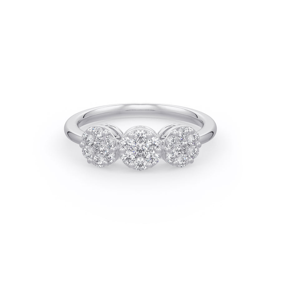 Diamond Circles Cluster Ring