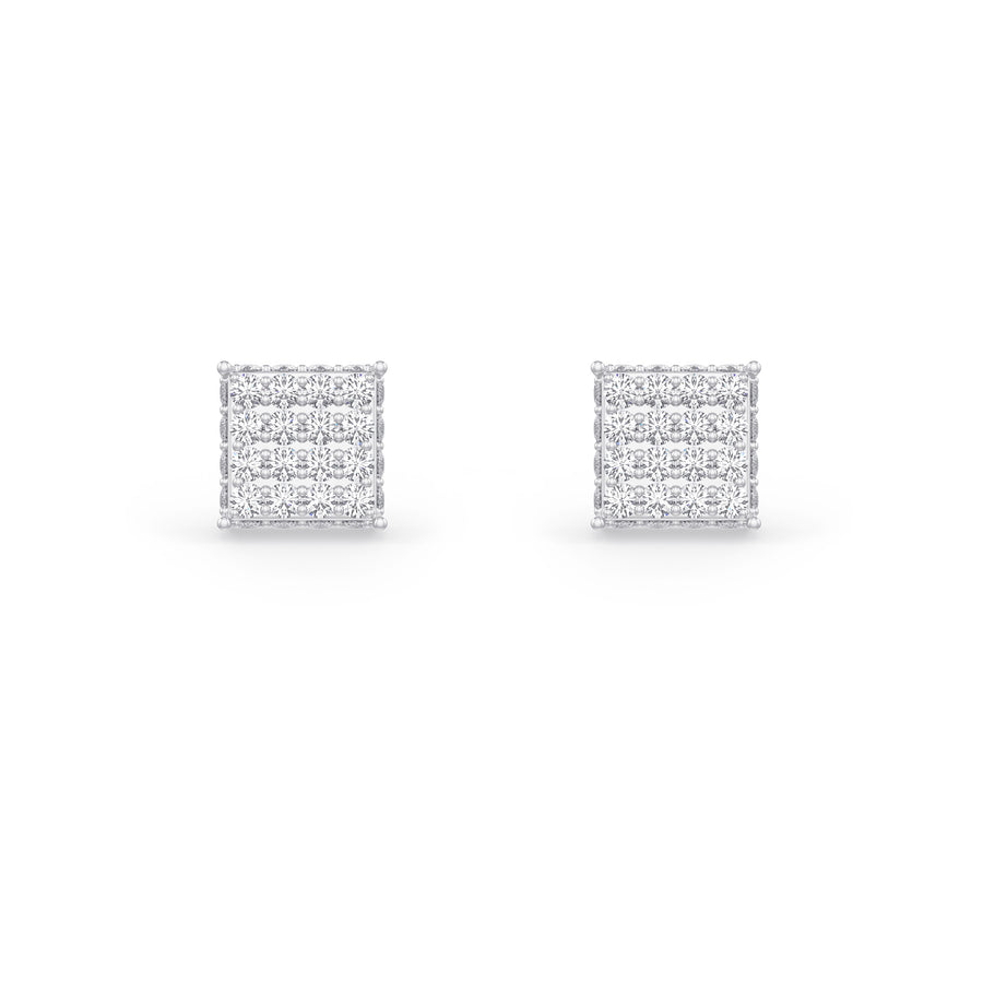 Diamond Square Pave Earrings