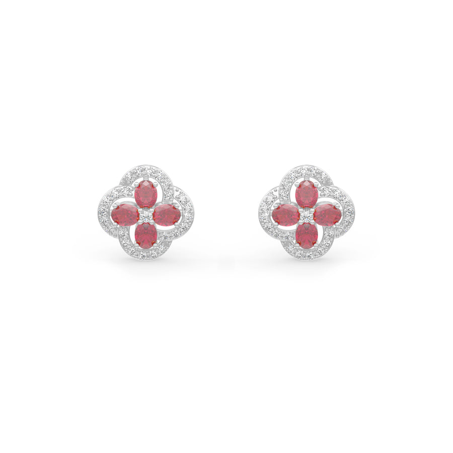 Ruby Flora Earrings