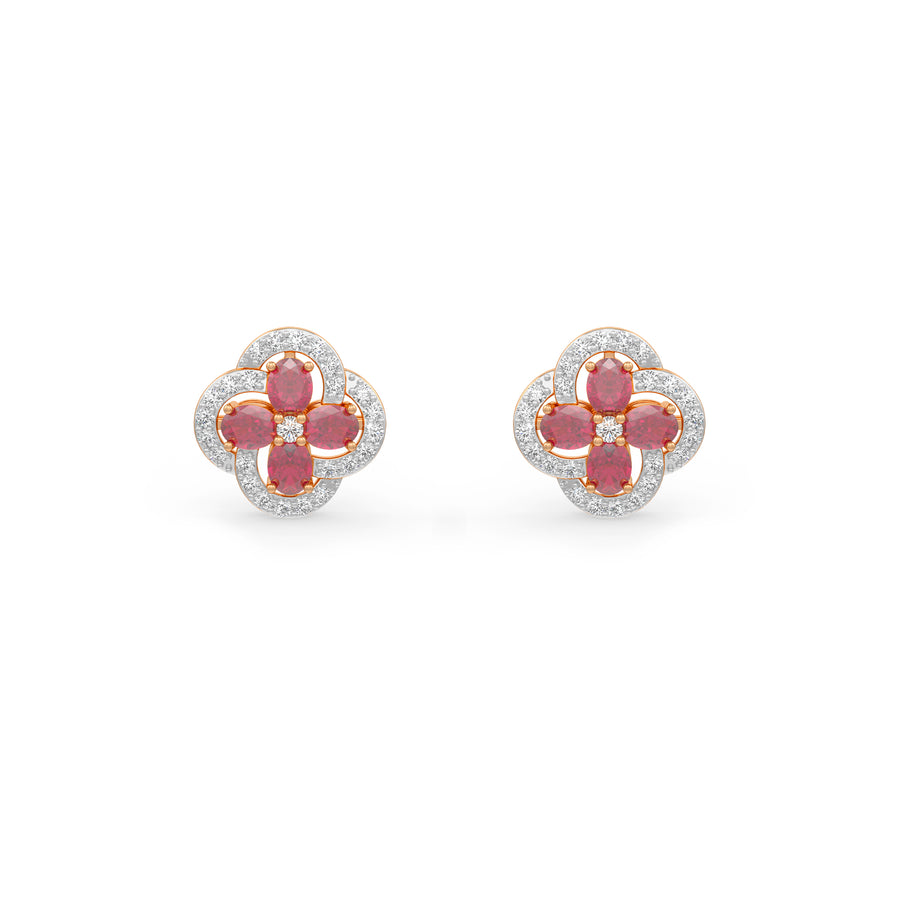 Ruby Flora Earrings