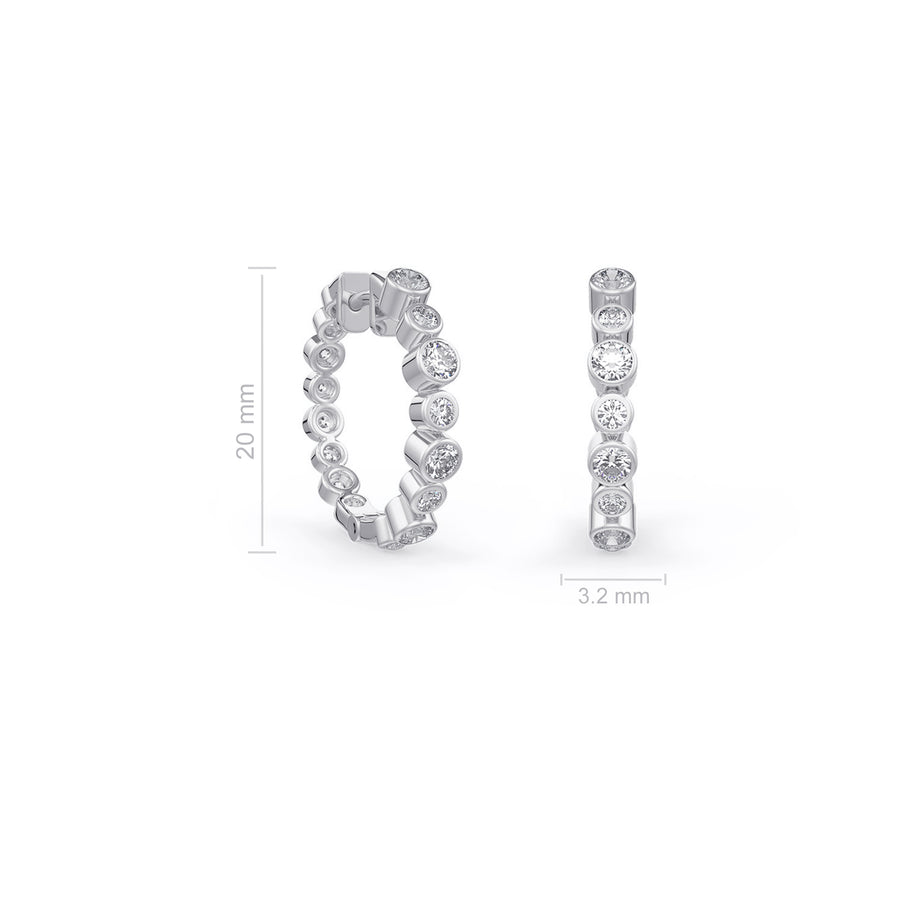 Diamond Bezel Hoops