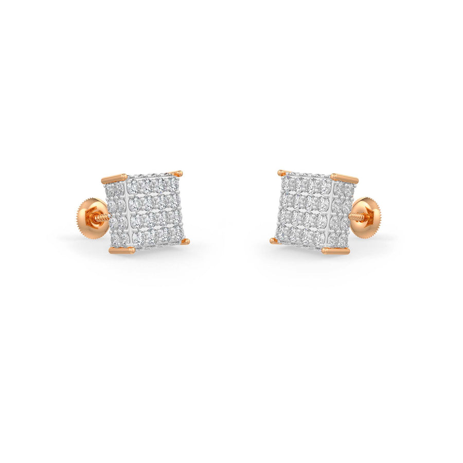 Diamond Square Pave Earrings