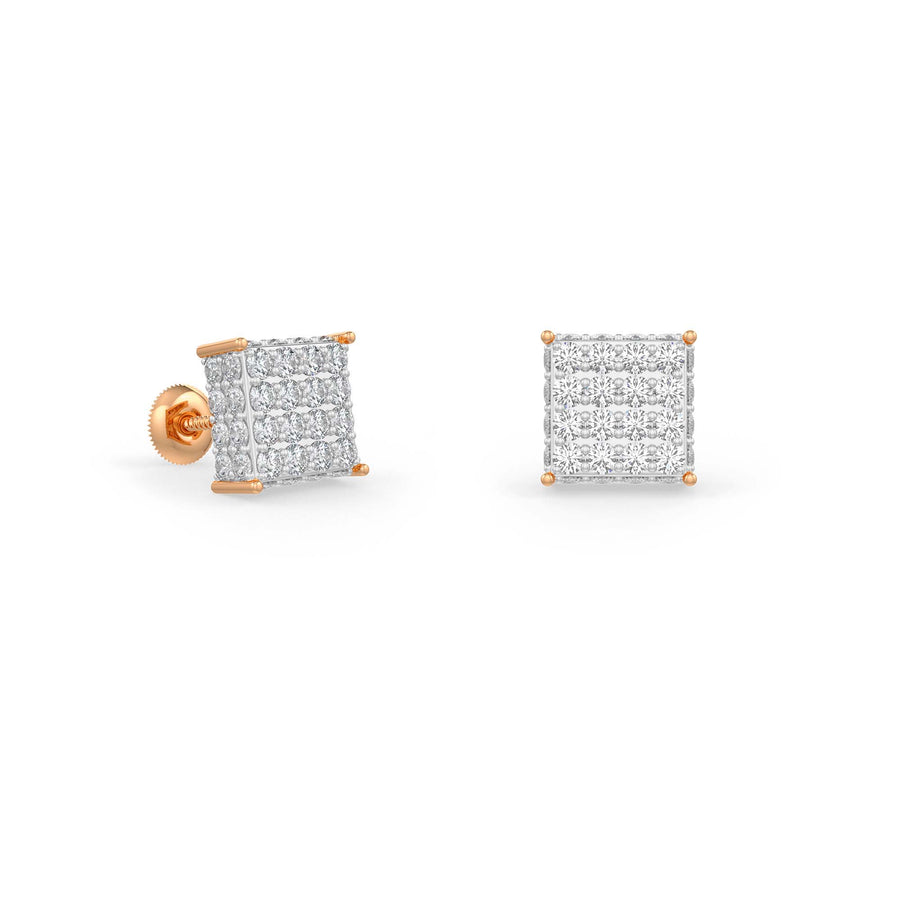 Diamond Square Pave Earrings