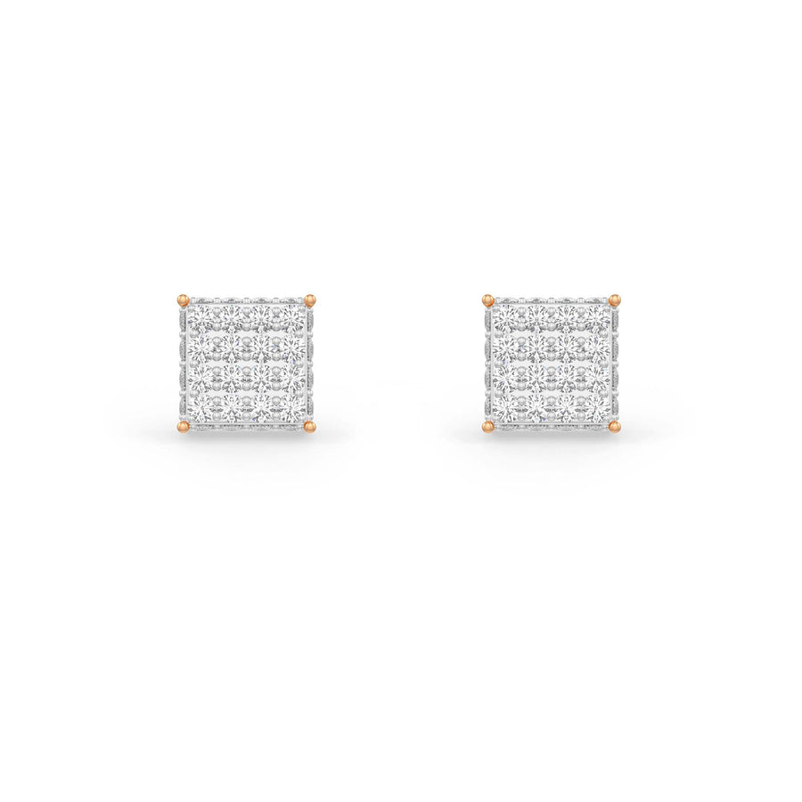 Diamond Square Pave Earrings