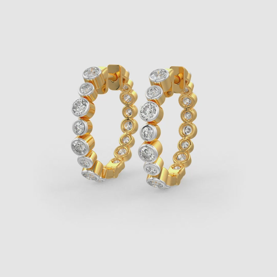 Diamond Bezel Hoops